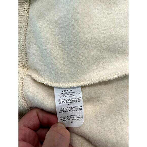 CHAMPION Women's Logo Fleece Crewneck Sweatshirt In Fresh Skin Tan Size XL B47 - Picture 6 of 6